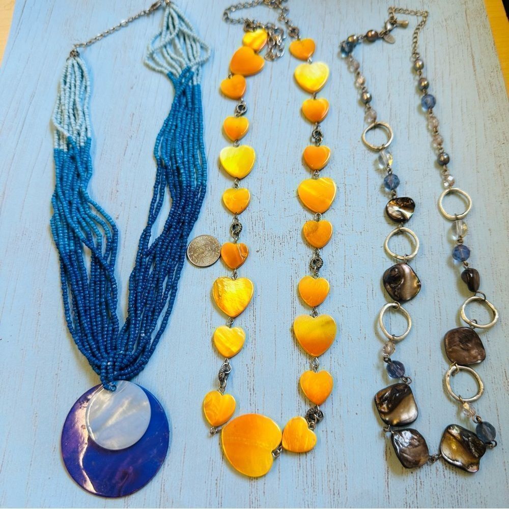 Shell Necklace Lot 3 Necklaces Unbranded And Lia Sophia